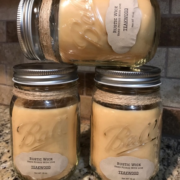 One (1) Teakwood Scented Candle - Picture 2 of 2